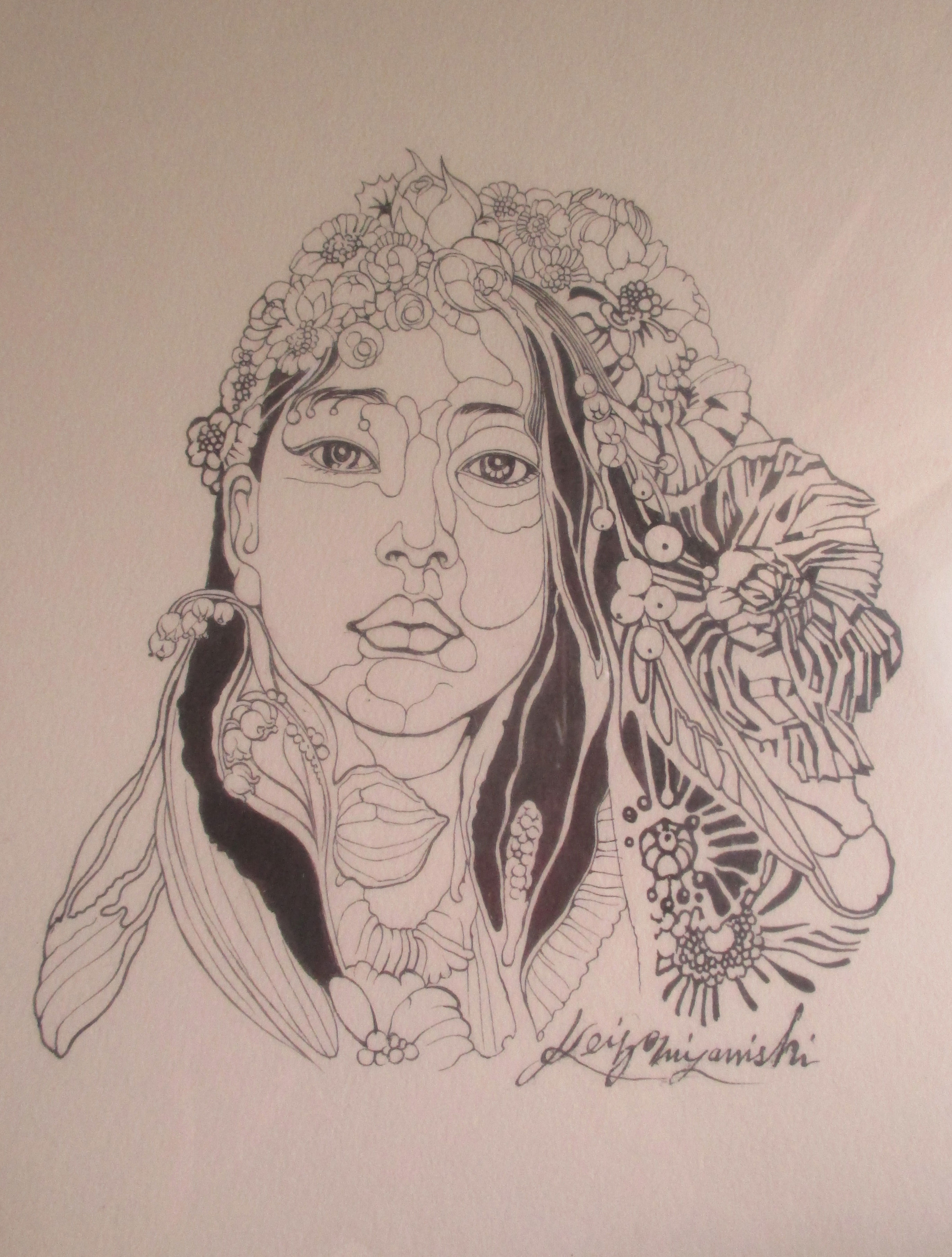 宮西計三/肖像画ペン画